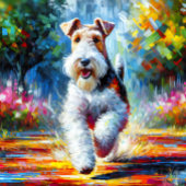 Wire Fox Terrier Hond Portret Acryl Art Print Legpuzzel