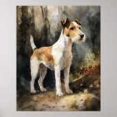 Wire Fox Terrier Hondenkunst Print Poster (Voorkant)