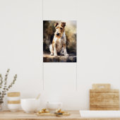 Wire Fox Terrier Hondenkunst Print Poster (Keuken)