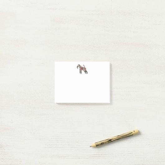 Wire Fox Terrier Hondenras Geo Silhouette Post-it® Notes (Op bureau)