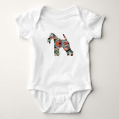 Wire Fox Terrier Hondenras Geo Silhouette Romper (Voorkant)