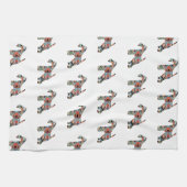 Wire Fox Terrier Hondenras Geo Silhouette Theedoek (Horizontaal)