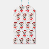 Wire Fox Terrier hondenras Kerststerren Cadeaulabel (Voorkant)