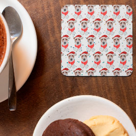 Wire Fox Terrier hondenras Kerststerren Kartonnen Onderzetters