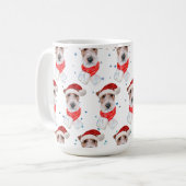 Wire Fox Terrier hondenras Kerststerren Koffiemok (Voorkant links)