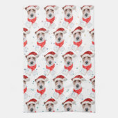 Wire Fox Terrier hondenras Kerststerren Theedoek (Verticaal)