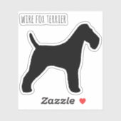 Wire Fox Terrier Hondensilhouet Vinyl Sticker (Vel)