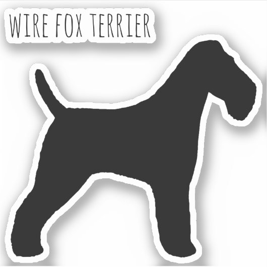 Wire Fox Terrier Hondensilhouet Vinyl Sticker (Voorkant)