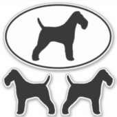 Wire Fox Terrier Hondensilhouetten WFT Sticker Set (Voorkant)