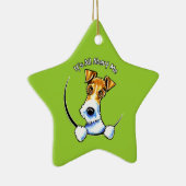 Wire Fox Terrier IAAM Keramisch Ornament (Rechts)