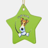 Wire Fox Terrier IAAM Keramisch Ornament (Links)
