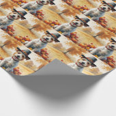 Wire Fox Terrier in de herfst verlaat Thanksgiving Cadeaupapier (Hoek)