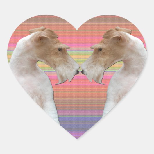 Wire Fox Terrier in Liefde Hart Sticker (Voorkant)