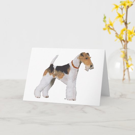 Wire Fox Terrier Kaart (Gele Bloem)