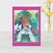 Wire Fox Terrier Kaarten (Gele Bloem)