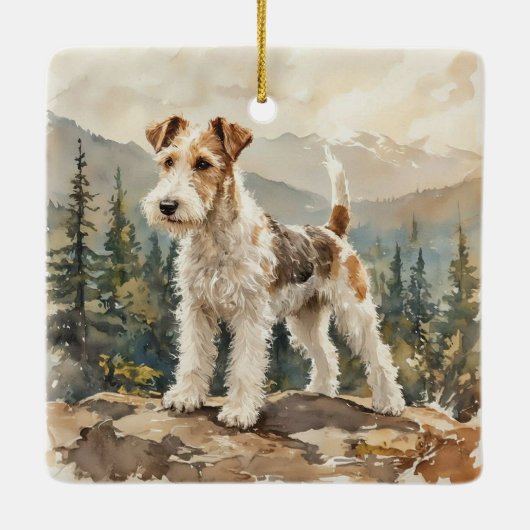 Wire Fox Terrier Keramisch Ornament (Achterkant)