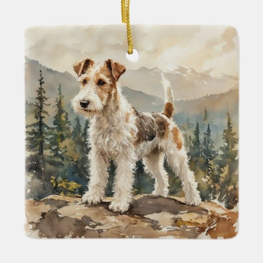 Wire Fox Terrier Keramisch Ornament (Voorkant)