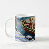 Wire Fox Terrier Kerstboot Vakantie Koffiemok (Links)
