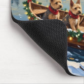 Wire Fox Terrier Kerstboot Vakantie Muismat (Hoek)