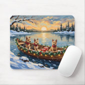 Wire Fox Terrier Kerstboot Vakantie Muismat (Met muis)