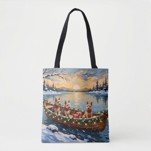 Wire Fox Terrier Kerstboot Vakantie Tote Bag (Voorkant)