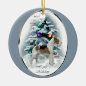Wire Fox Terrier-kerstcadeautjes Keramisch Ornament (Voorkant)