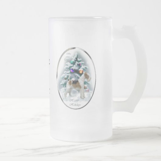 Wire Fox Terrier-kerstcadeautjes Matglas Bierpul (Rechts)