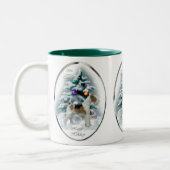 Wire Fox Terrier-kerstcadeautjes Tweekleurige Koffiemok (Links)