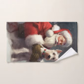 Wire Fox Terrier Kerstman Feestelijke Kerstmis Bad Handdoek (Handdoek)