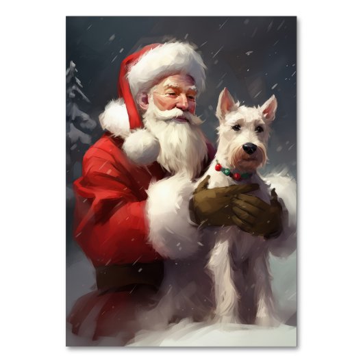 Wire Fox Terrier Kerstman Feestelijke Kerstmis Kaart (Voorkant)