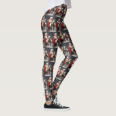 Wire Fox Terrier Kerstman Feestelijke Kerstmis Leggings (Rechts)