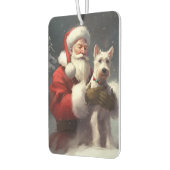 Wire Fox Terrier Kerstman Feestelijke Kerstmis Luchtverfrisser (Links)