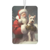Wire Fox Terrier Kerstman Feestelijke Kerstmis Luchtverfrisser (Achterkant)