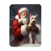 Wire Fox Terrier Kerstman Feestelijke Kerstmis Magneet (Verticaal)