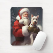 Wire Fox Terrier Kerstman Feestelijke Kerstmis Muismat (Met muis)