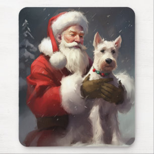 Wire Fox Terrier Kerstman Feestelijke Kerstmis Muismat