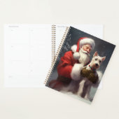 Wire Fox Terrier Kerstman Feestelijke Kerstmis Planner (Display)