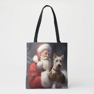 Wire Fox Terrier Kerstman Feestelijke Kerstmis Tote Bag