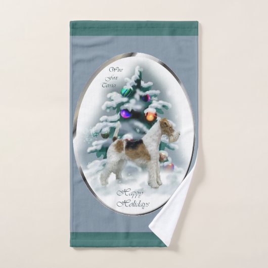 Wire Fox Terrier Kerstmis Bad Handdoek (Handdoek)