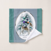 Wire Fox Terrier Kerstmis Bad Handdoek (Wasdoekje)