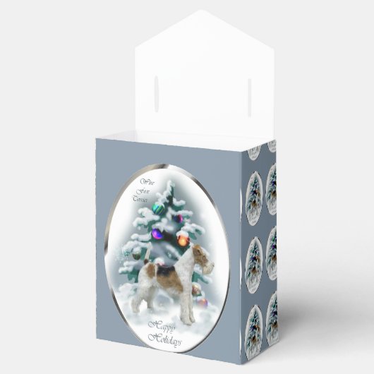 Wire Fox Terrier Kerstmis Bedankdoosjes (Geopend)