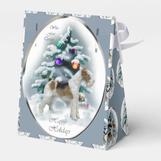 Wire Fox Terrier Kerstmis Bedankdoosjes (Achterkant)