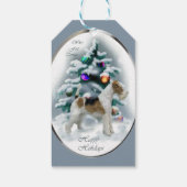 Wire Fox Terrier Kerstmis Cadeaulabel (Achterkant)