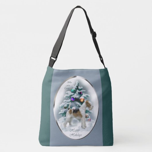 Wire Fox Terrier Kerstmis Crossbody Tas (Achterkant)