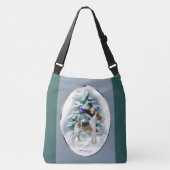 Wire Fox Terrier Kerstmis Crossbody Tas (Voorkant)