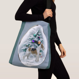 Wire Fox Terrier Kerstmis Crossbody Tas