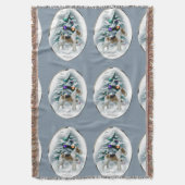 Wire Fox Terrier Kerstmis Deken (Voorkant Verticaal)