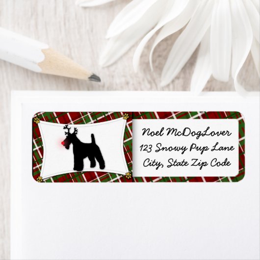 Wire Fox Terrier Kerstmis Etiket (Insitu)