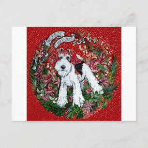 Wire Fox Terrier Kerstmis Feestdagenkaart