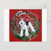 Wire Fox Terrier Kerstmis Feestdagenkaart (Voorkant)